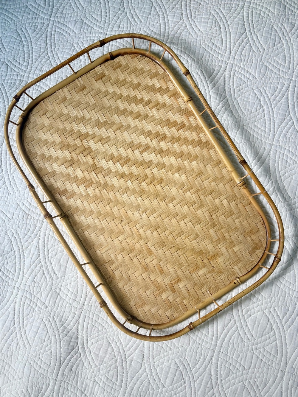 Pier One Bamboo Rattan Serving Tray